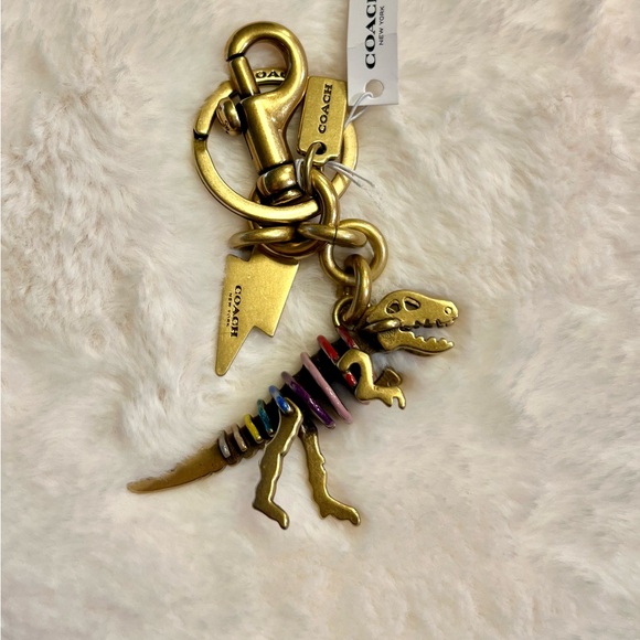 Coach Gold Rexy Keyring with Colorful Accents - Picture 2 of 4